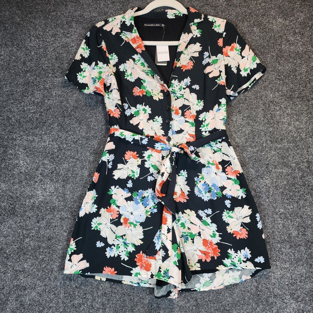 Abercrombie & Fitch Womens Cottagecore Floral Romper Coquette Resort Boho XS NWT